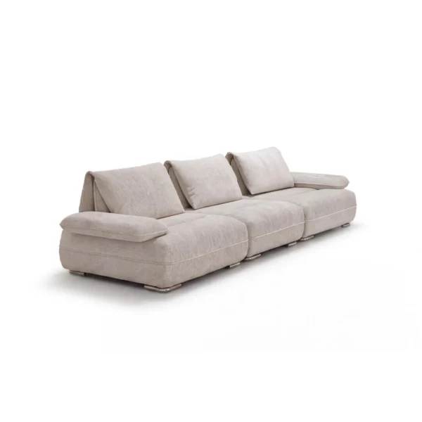 Poppy Modular Sofa in Light Grey with Movable Back Cushions — in a room setting