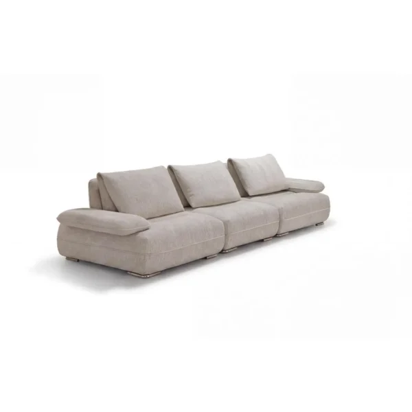 Poppy Modular Sofa in Light Grey with Movable Back Cushions — in a room setting