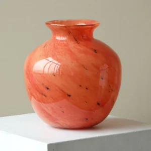 Planet Glass Vase in Orange, Blue, Rainbow or Teal, Medium — front view