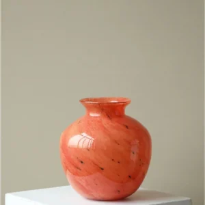 Planet Glass Vase in Orange, Blue, Rainbow or Teal, Medium — in a room setting