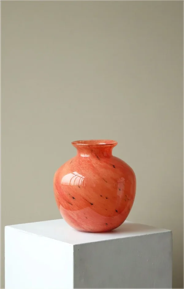 Planet Glass Vase in Orange, Blue, Rainbow or Teal, Medium — in a room setting