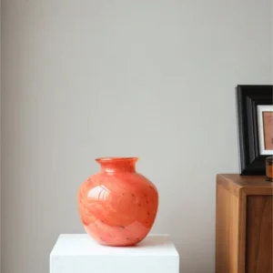 Planet Glass Vase in Orange, Blue, Rainbow or Teal, Medium — in a room setting