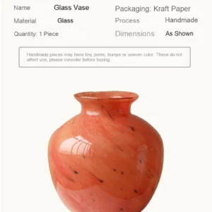 Planet Glass Vase in Orange, Blue, Rainbow or Teal, Medium — dimensions