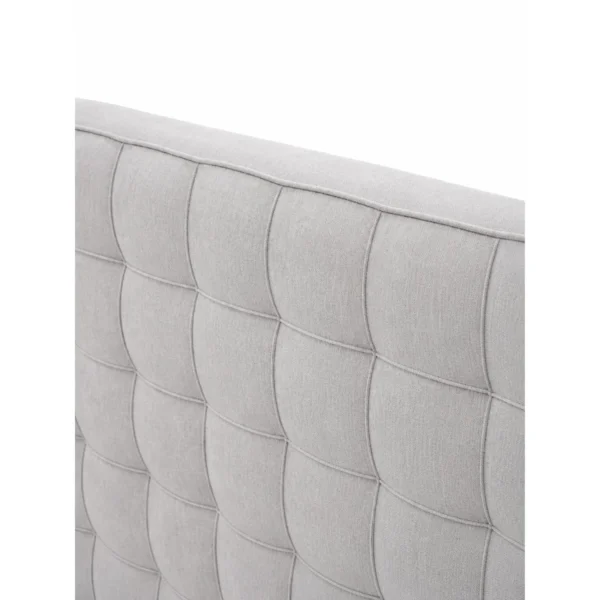Grid-Tufted Bed with Floating Nightstands in slate — in a room setting