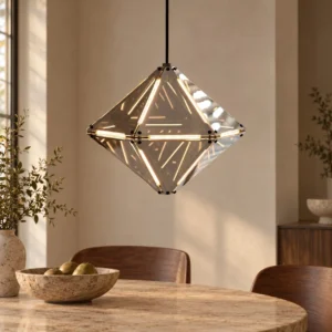 Prism Flat Diamond Pendant Light in silver — front view
