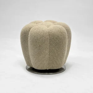 Pumpkin Sofa Stool in performance fabric — front view