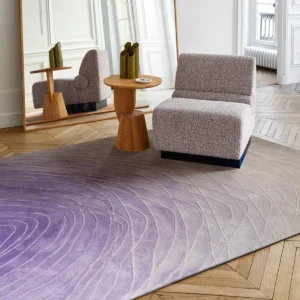 Lilac Contour Relief Rug for Living Rooms in plum — front view
