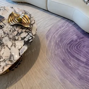 Lilac Contour Relief Rug for Living Rooms in plum — in a room setting