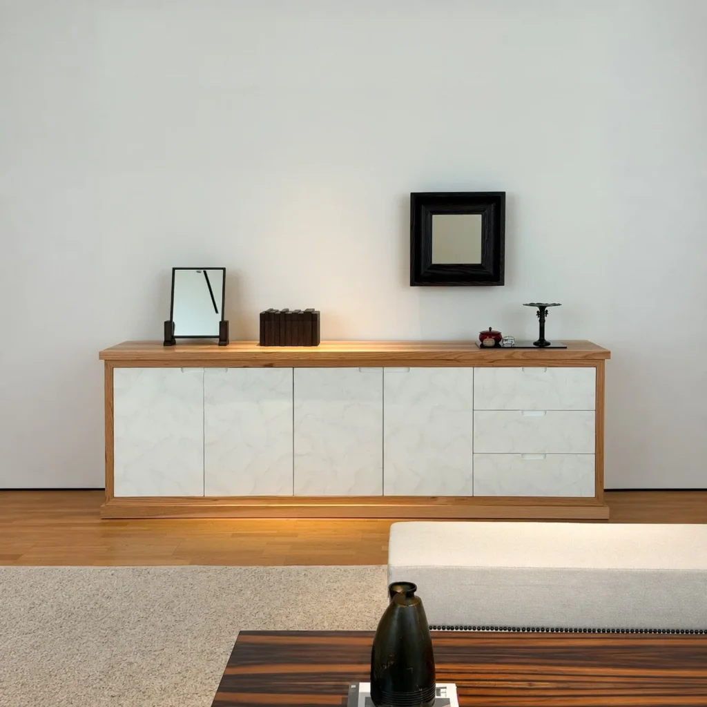 Quiet Private Residence Piece in solid oak — front view