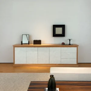 Quiet Private Residence Piece in solid oak — front view