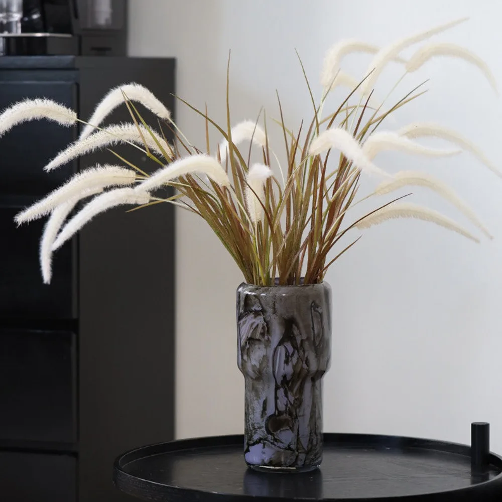 Reed Grass Artificial Stems in Off-White, Single or Three — front view