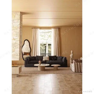 Relaxing Sofa in Dark Grey Linen with Removable Covers and — in a room setting