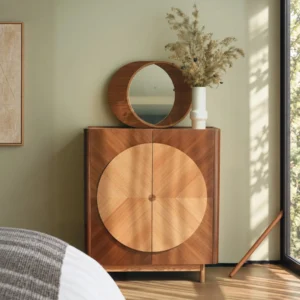 Reunion Solid Wood Cabinet in solid oak — front view