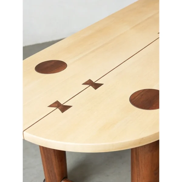 Rhye Oak Oval Dining Table with Inlaid Leg Joints in natural oak — in a room setting