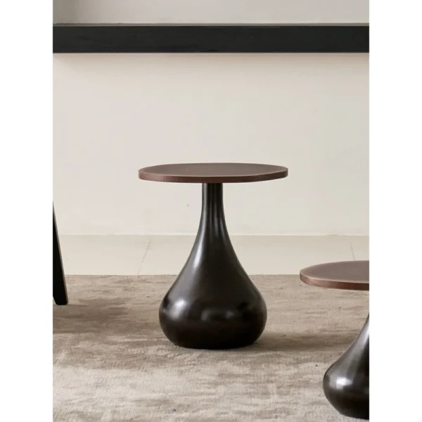 Rio Water Drop Side Tables in Black Walnut, Set of Three — in a room setting