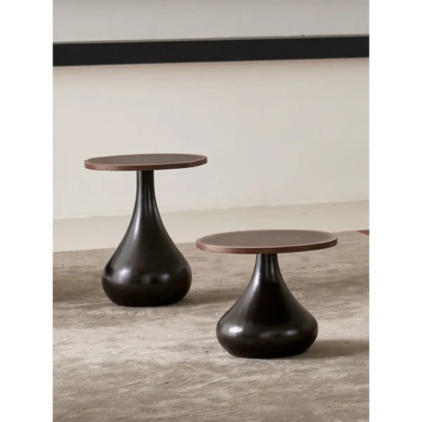 Rio Water Drop Side Tables in Black Walnut, Set of Three — in a room setting