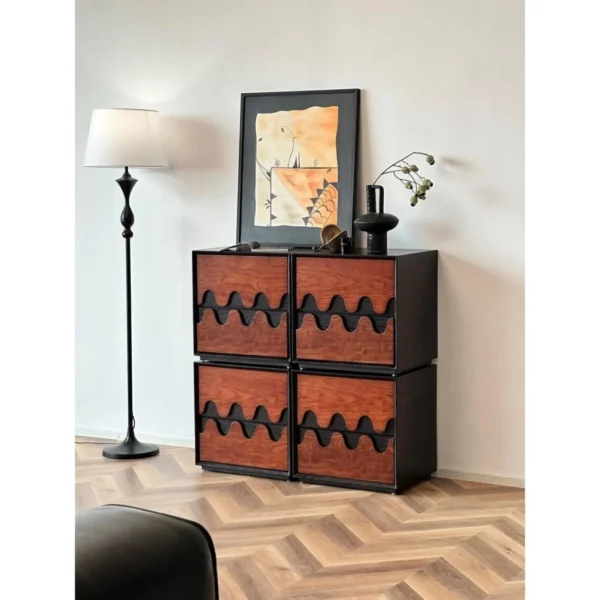 Ripple Modular Drawer Cubes in clay — in a room setting