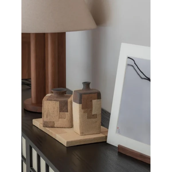 Rock Colour Series Stoneware Vessels in sand — in a room setting