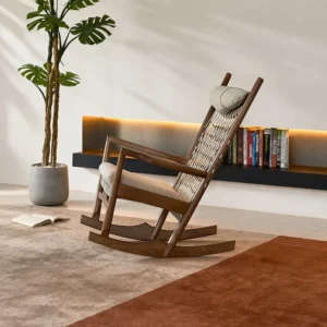 Rocking Recliner Chair in solid ash — front view