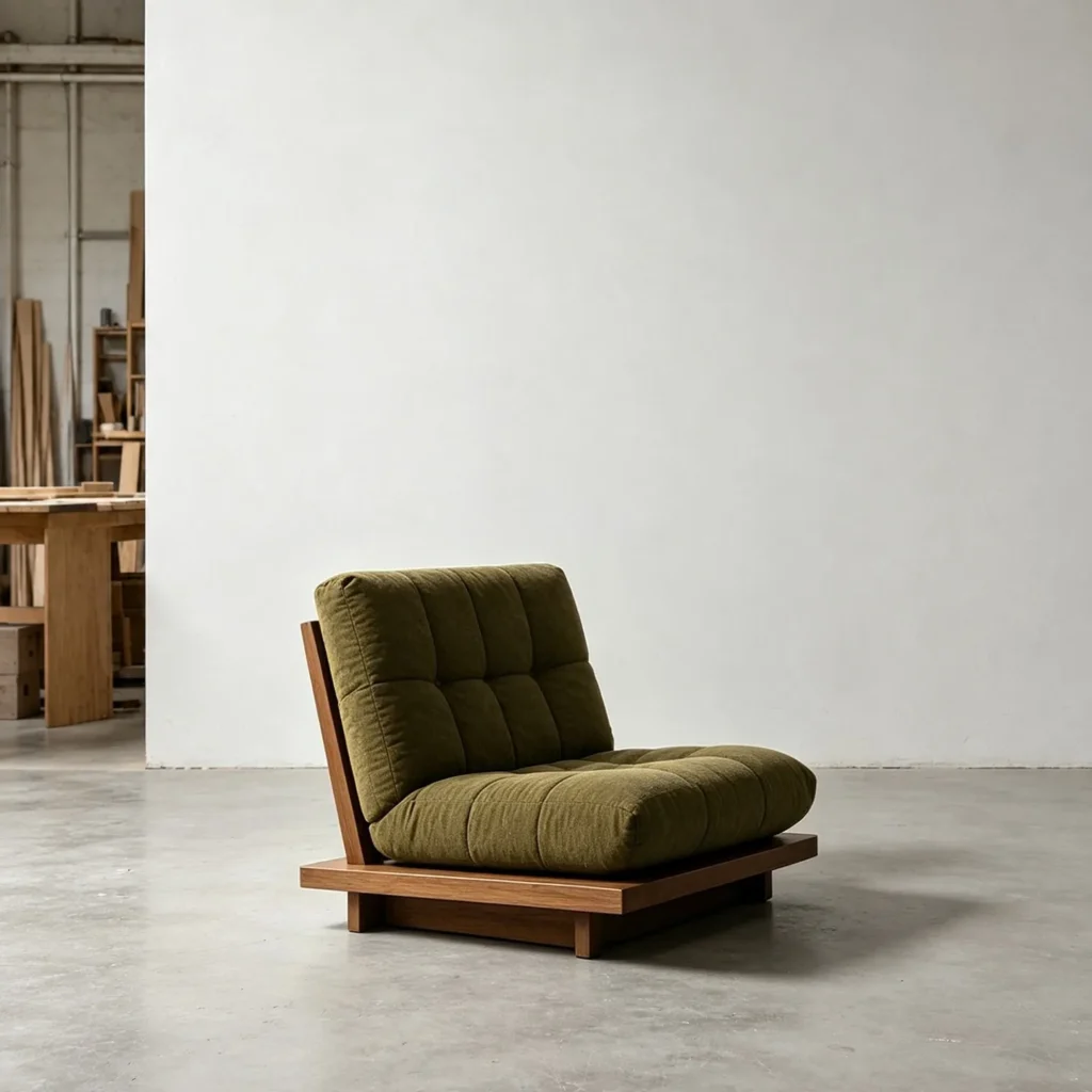 Roots Wabi Lounge Chair in walnut — front view