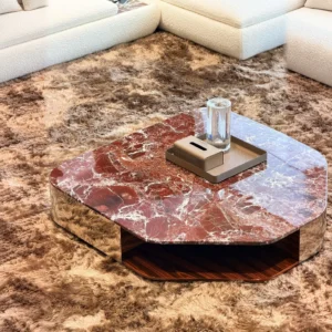Rosso Red Marble Coffee Table in red — front view