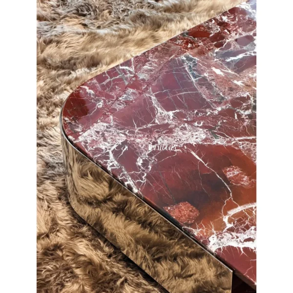 Rosso Red Marble Coffee Table in red — in a room setting