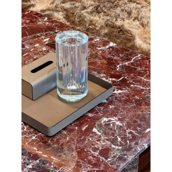 Rosso Red Marble Coffee Table in red — in a room setting