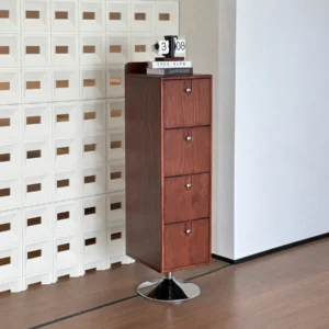Rotating Storage Cabinet in solid ash — front view