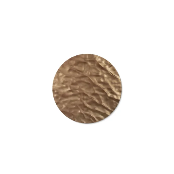 Round Hammered Bronze Disc Wall Art, 90 cm in bronze — in a room setting