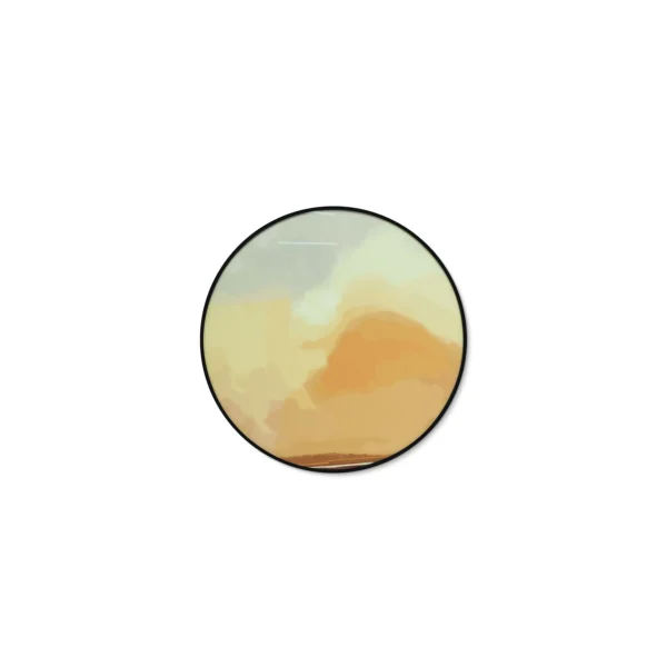 Round Sunset Wash Wall Art in Black Frame, 70 cm — in a room setting