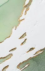 Round Sage Marble Ink Disc Set of 4, 35 cm Each in olive — detail
