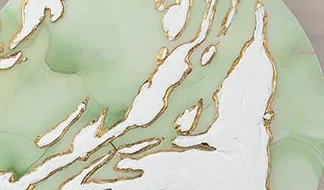 Round Sage Marble Ink Disc Set of 4, 35 cm Each in olive — detail