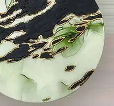 Round Sage Marble Ink Disc Set of 9, 35 cm Each in olive — detail