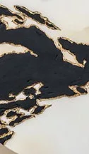 Round Black and Cream Marble Ink Disc Set of 9, 35 cm Each in black — detail