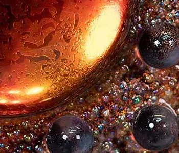 Round Rust and Copper Mottled Disc Wall Art, 100 cm in rust — detail