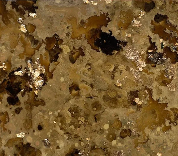 Round Speckled Glazed Disc in Sand and Black, 100 cm — detail