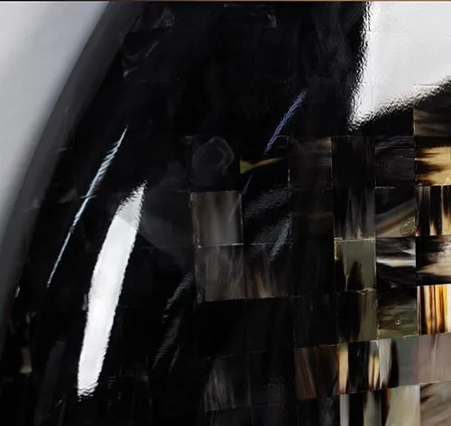 Round Black Bowl Relief with Gold Mosaic Centre, 120 cm in black — detail