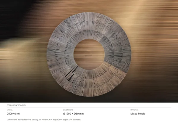 Round Woven Grass Ring Wall Art, 120 cm in sand — dimensions