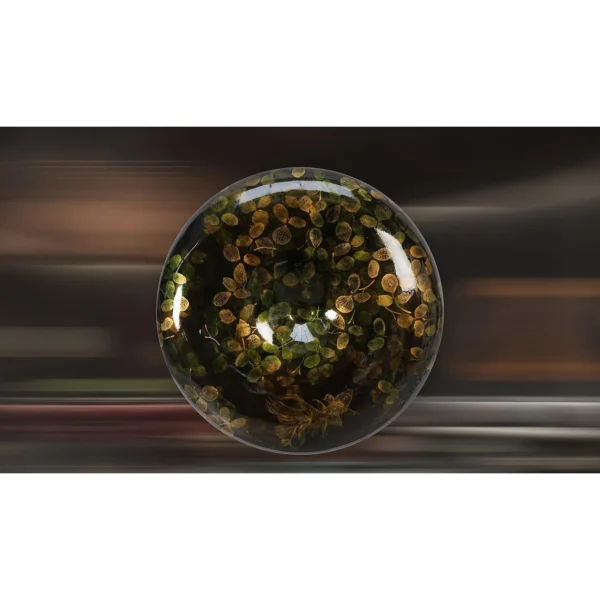 Round Fibreglass Dish with Gold Leaf Lacquer, 100 cm in black — in a room setting