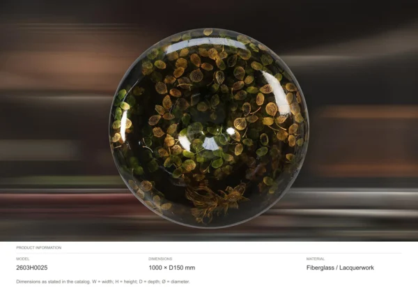 Round Fibreglass Dish with Gold Leaf Lacquer, 100 cm in black — dimensions