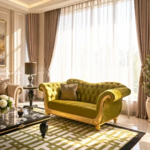 Royal Touch Classic Sofa in velvet — front view