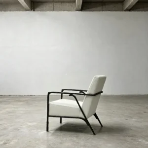 Saint Bronze Leather Armchair in leather — front view