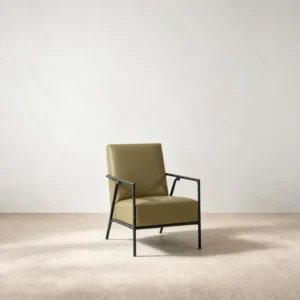 Saint Lounge Chair in leather — front view