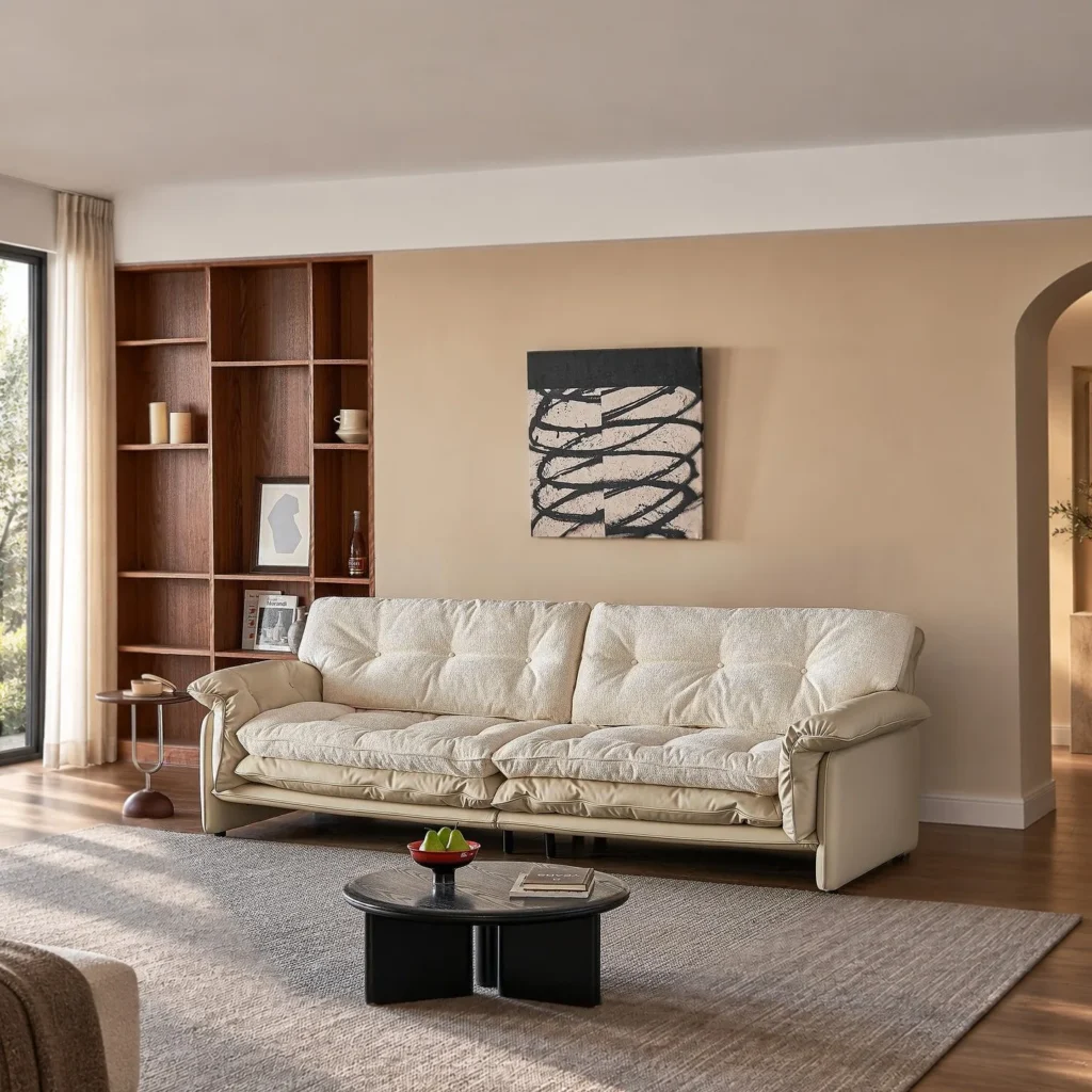 Sandwich Reversible Sofa in oatmeal — front view