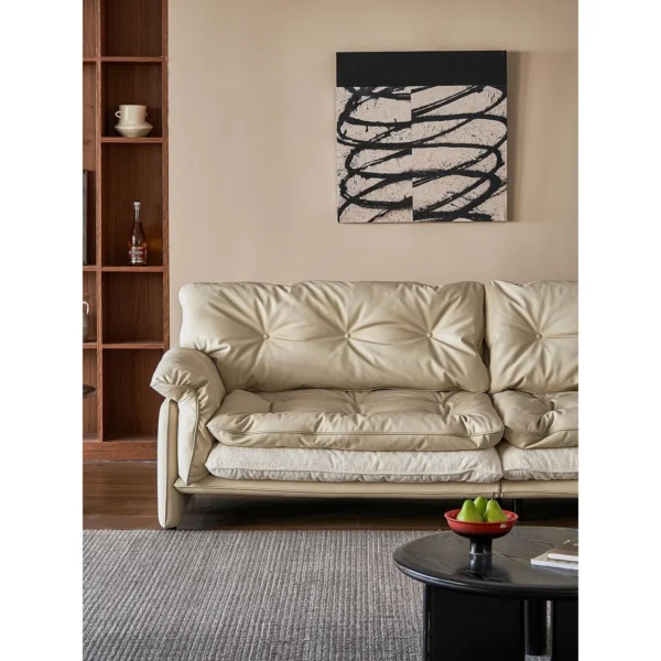 Sandwich Reversible Sofa in oatmeal — in a room setting