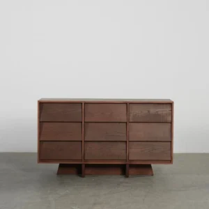 Sawtooth Nine-Drawer Ash Chest in walnut — front view