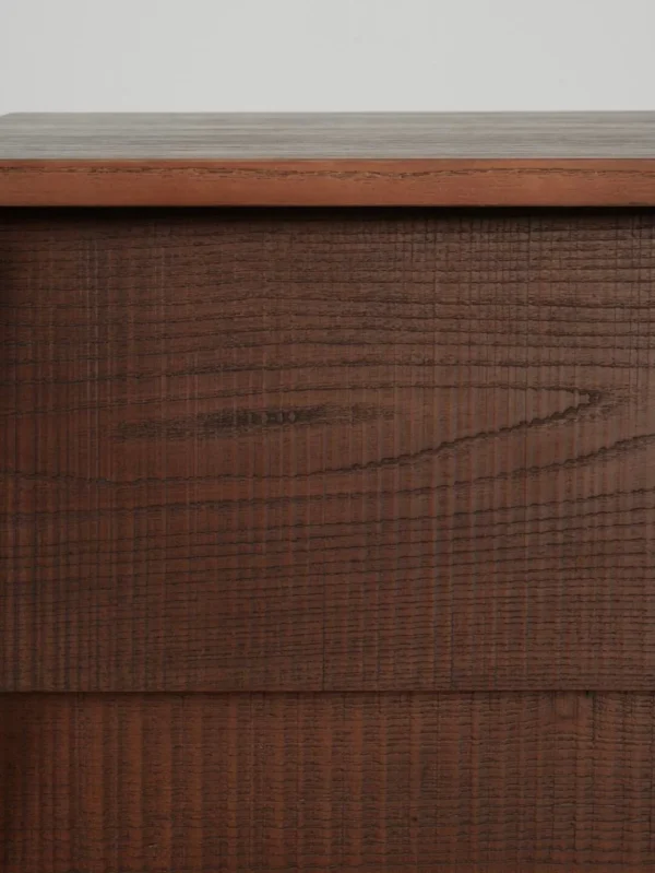 Sawtooth Nine-Drawer Ash Chest in walnut — detail