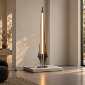 Sens Tower Floor Lamp in slate — front view