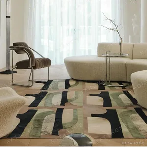 Showroom Palette Rug in Blush, Sage and Navy Arches — in a room setting