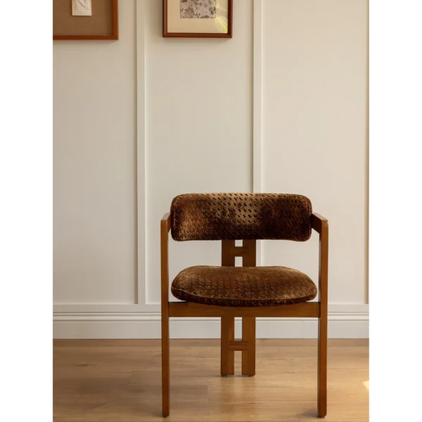 Starlight Red Oak Armchair in Cut-Pile Velvet — in a room setting